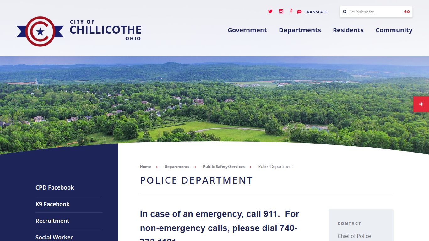 Police Department - Welcome to City of Chillicothe, Ohio