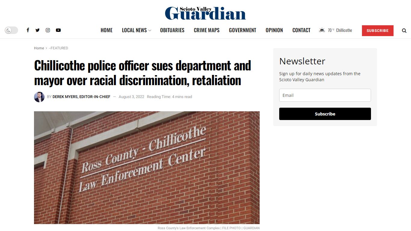 Chillicothe police officer sues department and mayor over racial ...